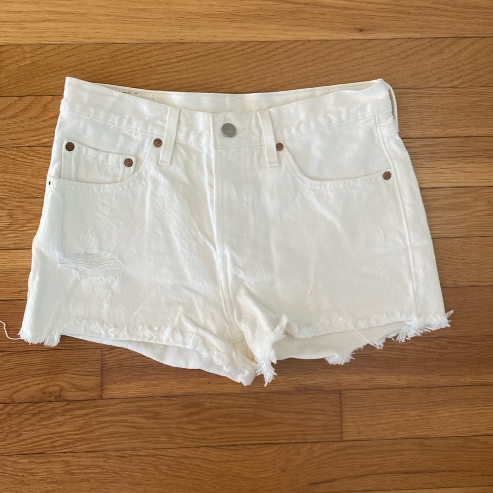 Levi’s White Jean Shorts